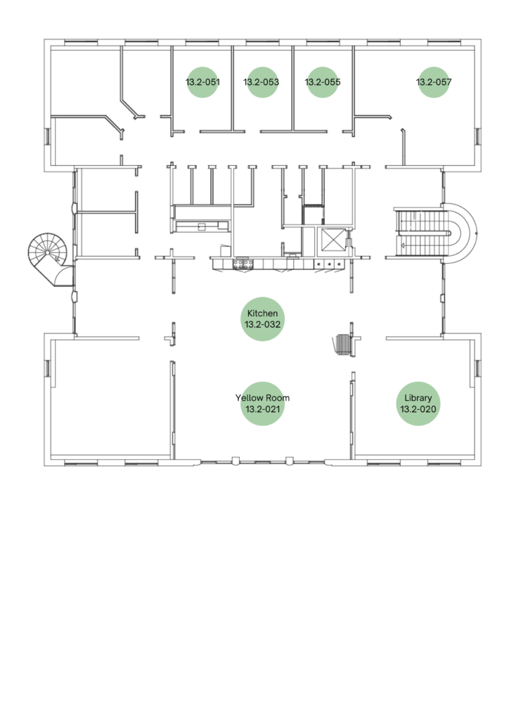 A floor plan showing the upper floor Made by Anna Sund Jongsma